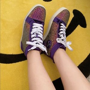 Christian Louboutin bedazzled sneaker 37.5